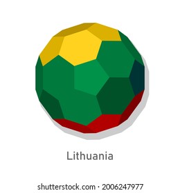 3D soccer ball with Lithuania team flag.