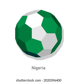 3D soccer ball with Nigeria team flag.
