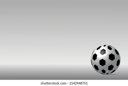 Balón de fútbol 3D sobre fondo de gradiente gris