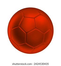 3d soccer red icon Blue color. 3d vector render Symbol or emblem football . Vector illustration