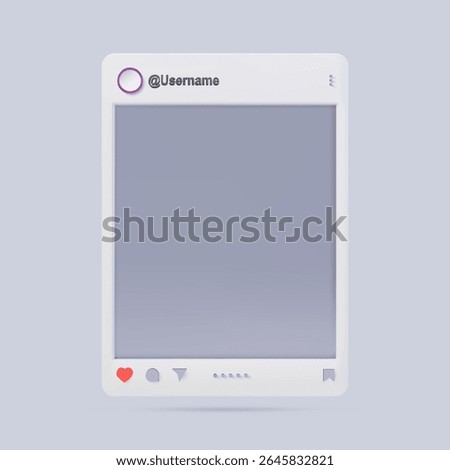 3d social media app interface post illustration