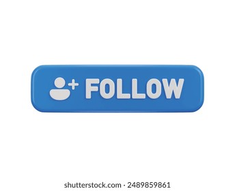 folgen 3D Social Media Button Icon Vektorillustration