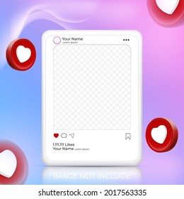 3d social media post template with collage photo.
