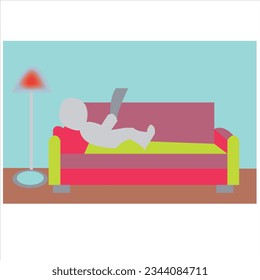 3d sofa design of company. sofa sketch vector art illustration. 3d flat interior design element. living room 3d vector art icon graphic. lounge interior ideas image