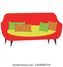 3d sofa design of company. sofa sketch vector art illustration. 3d flat interior design element. living room 3d vector art icon graphic. lounge interior ideas image