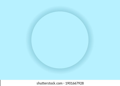 3d Soft Blue Color Background with Circle and Shadow for Template