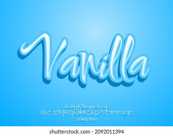 3d Soft Blue Handwriting Vanilla Text Effect