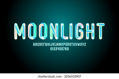 3D Soft Flexible Neon Font, Bubble Tubular Alphabet, Plastic Letters From A To Z And Numbers From 0 To 9, Vector Illustration 10EPS