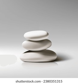 3D Soft Focus Spa Stones For Medical Therapy. EPS10 Vector