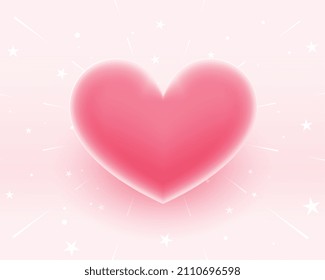 3d soft pink love heart for valentines day