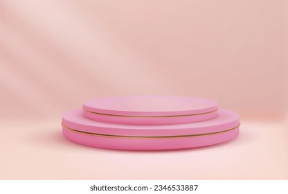 3.ᵉʳ escaparate de podio doble rosado 