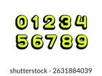 3D soft rounded numbers, bright numerals from 0 to 9, vector illustration 10EPS