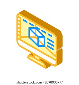 3d software isometric icon vector. 3d software sign. isolated symbol illustration