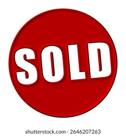 3d sold red circle stamp sign background