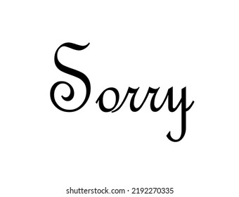 3d Sorry Text Font Vector