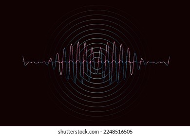 3d Soundwave signal of vector illustration. Abstract music track for banners, posters, covers. Pattern vibration icon.