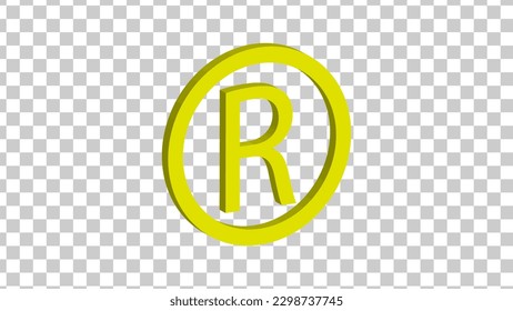 Logo de rand sudafricano en 3D aislado en un fondo transparente. ilustración vectorial. 