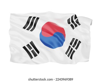 3d South Korea flag national sign symbol