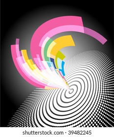 3d space halftone illustration