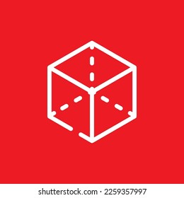 Icono de línea de espacio 3D, recursos gráficos comunes, ilustración vectorial.