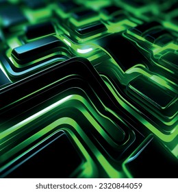 3D space neon green lines. Abstract design. Vector graphics pattern background. Pattern texture for interior, packaging, wallpaper, textile, paper, interior decoration, picture. SSTKabstract.