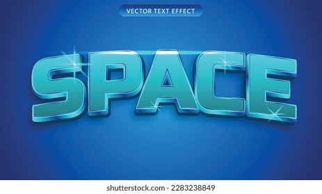 3D space text effect on blue gradient background