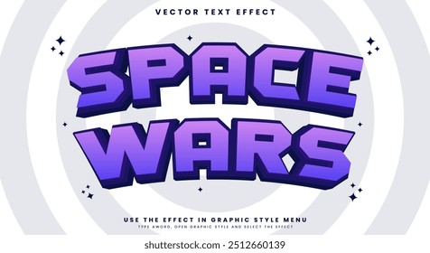 3d Space Wars Cartoon Editable Text Effect Template