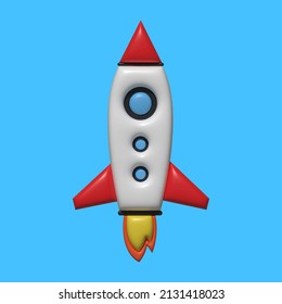 3.ª nave espacial para el concepto de inicio. 3d vector. 