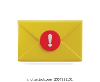 3d spam email envelope icon illustration	