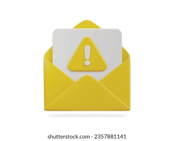 3d spam email envelope icon illustration	