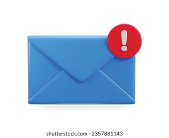 3d spam email envelope icon illustration	