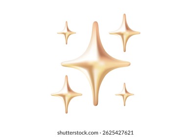 3D Sparkle Light Effect – Glossy Golden Shine Star Burst