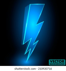 3D Sparkling Lightning Bolt Abstract Vector Background Illustration