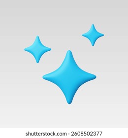 3d Sparkling stars vector Illustration