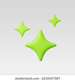 3d Sparkling stars vector Illustration