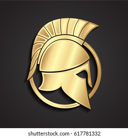 3d Spartan Helmet Gold Symbol