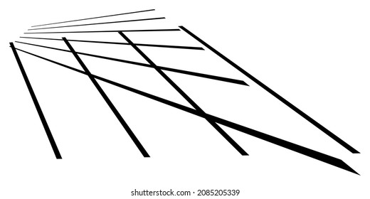 3d spatial grid, mesh, grating and lattice abstract geometric shape, element. Intersecting lines in perspective