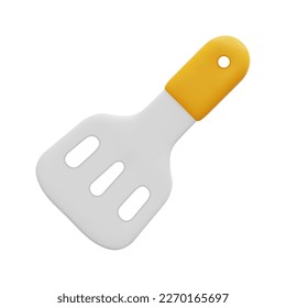 3d spatula icon vector. Isolated on white background. 3d kitchen, tool and equipment concept. Cartoon minimal style. 3d kitchen icon vector render illustration.