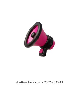 Un icono de altavoz 3D para promociones. La Imagen de Vector de un megáfono es ideal para anuncios y publicidades. Transmite efectivamente noticias sobre ventas.