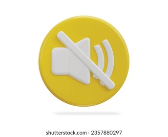 Icono de silenciar del altavoz 3d sin icono de sonido