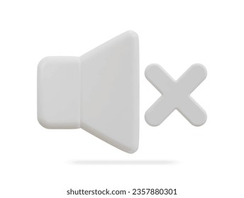 Icono de silenciar del altavoz 3d sin icono de sonido