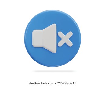 Icono de silenciar del altavoz 3d sin icono de sonido