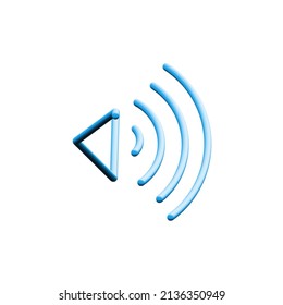 3D speaker sound icon vector