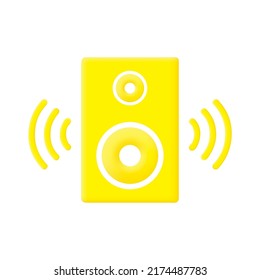 3d speaker vector illustration isolated on white background.