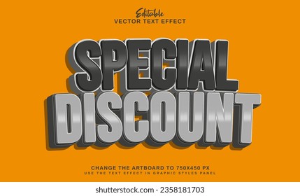 3.ᵉʳ descuento especial estilo de efecto de texto editable