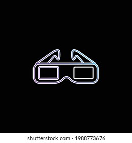 3d Spectacles For Cinema blue gradient vector icon