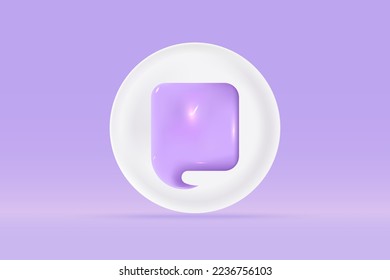 3d speech bubble with app symbol Isolated on light blue background. Realistic social media chat 3d vector rendering illustration.
