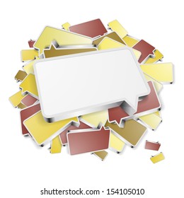 The 3d speech bubble background in autumn colors / 3d speech bubbles background / Speech bubble