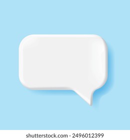 3d Speech bubble ,Blank Chat message notification , white chat icon 3d Vector popup. Realistic 3d design for your conversation ,social media , your business website or application