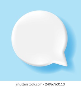 3d Speech bubble Blank Chat message notification. white chat icon 3d Vector popup, round Circle chat icon 3d Vector popup. Realistic 3d design for your conversation ,social media  your website